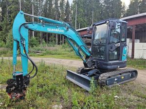 SUNWARD SWE35UF, Rototilt R2, koura, 2 kauhaa, Crawler excavators