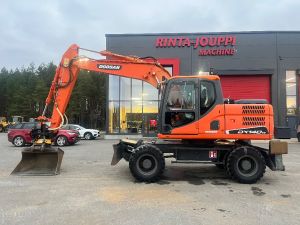 DOOSAN DX 140 W / Engcon, Kauha, Rasvari, Hyvät renkaat!, Wheeled excavators