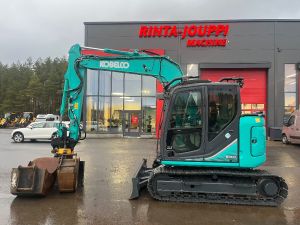 KOBELCO SK 75 SR-3E / Engcon, 3 kauhaa, Rasvari, Lämmitin