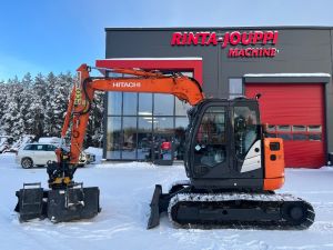 HITACHI ZX 85 US-6 / Engcon, 3 Kauhaa, Rasvari!