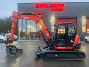 KUBOTA KX 080-4 / Engcon, 2 kauhaa, Rasvari