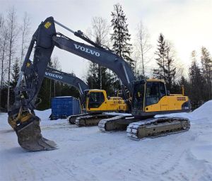 Volvo EC240CL, Engcon, Novatron, kauha, rasvari, Telakaivukoneet