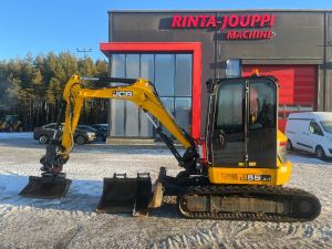 JCB 55 Z-1 / Pyörittäjä, Pihdit, 3 kauhaa, Rasvari